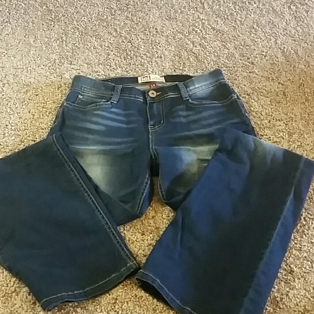 High rise bell bottom jeans